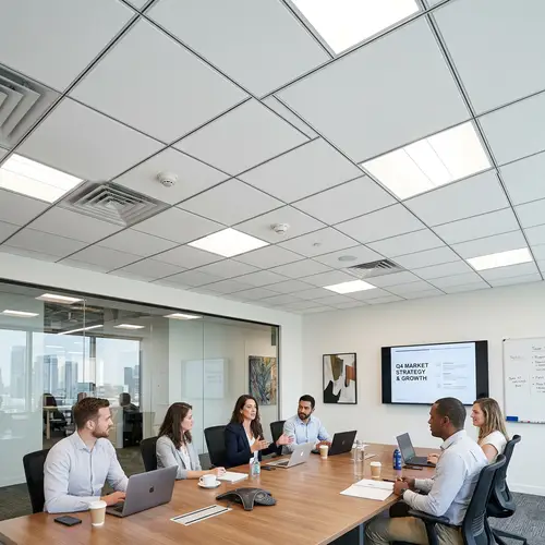 Professional Office Meeting Room | Grid Pattern Ceiling Tiles