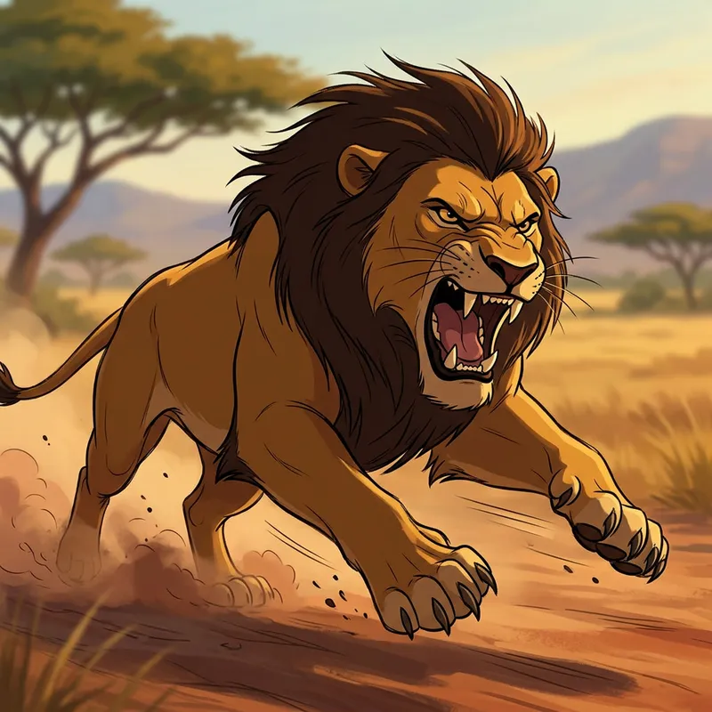 Aggressive Lion Animation