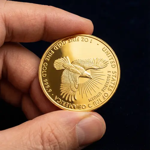 Hyper-Realistic Gleaming Gold Coin Image