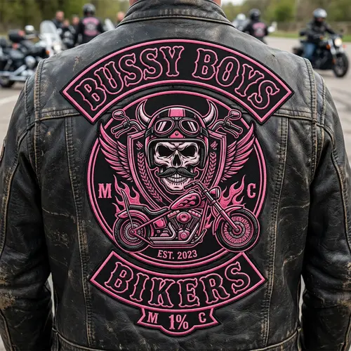 Bussy Boys MC Club Patch - Pink & Black