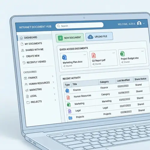 Intranet Document Management Design Sketch