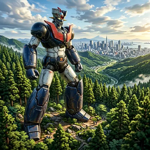 Giant Robot Adventure: Mazinger Z in a Japanese Forest
