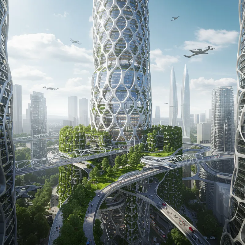 Futuristic Metropolis with Unique Architecture