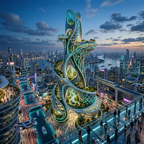 Futuristic Metropolis with Unique Architecture