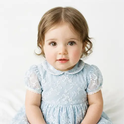 Adorable Baby Girl in Lace Dress