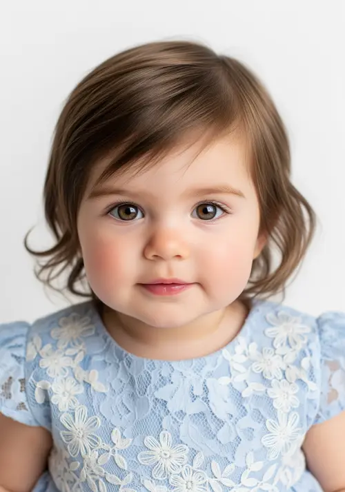 Adorable Baby Girl in Lace Dress