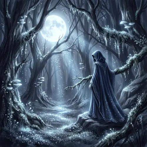 Ethereal Moonlit Forest Scene | Fantasy-Inspired Digital Art