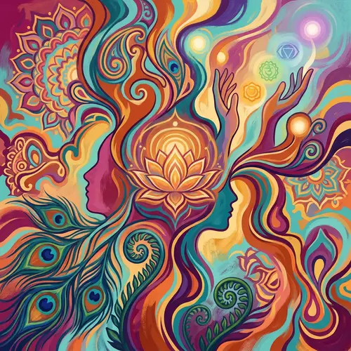 Psychedelic Wellness Digital Painting | Abstract Art 1960s Inspiration