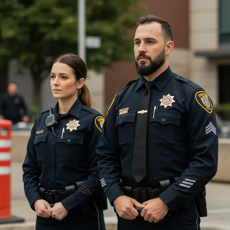 Two Police Officers in Uniform