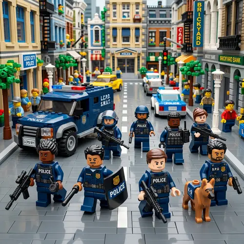 Special Police in Lego: Diverse Team in Action