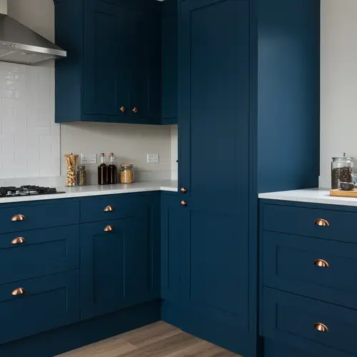 Elegant Dark Blue Cabinet Painting Ideas