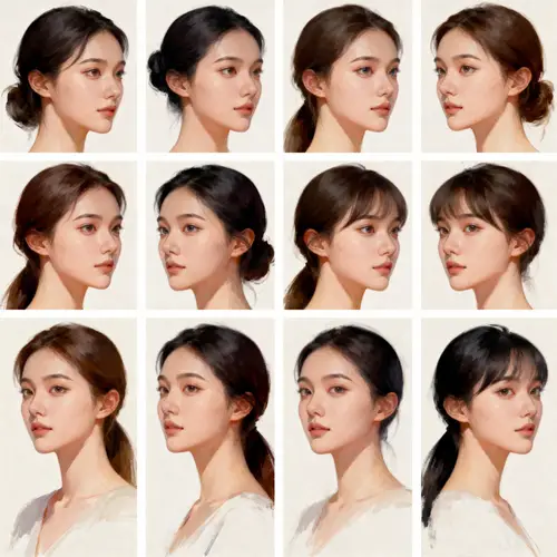 12 Stylish Female Hairstyles Concept Sheet