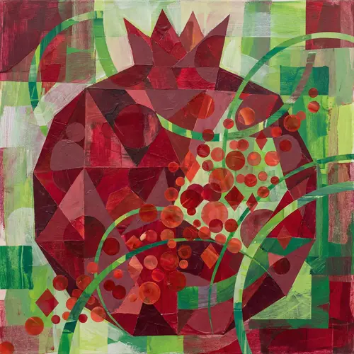 Abstract Pomegranate Art | Modern Geometric Composition