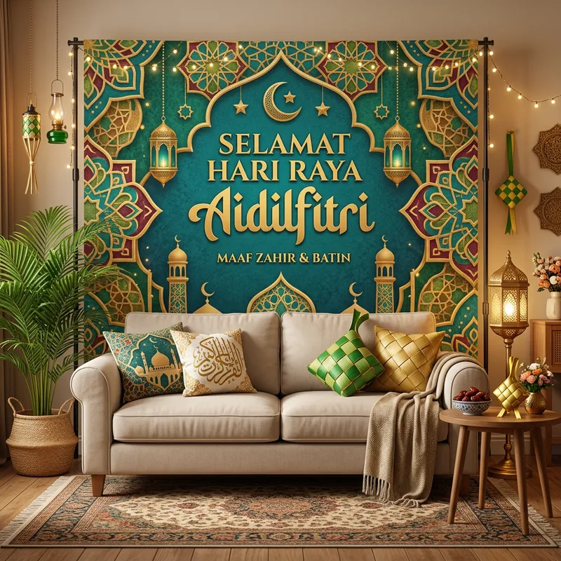 3D Hari Raya Aidilfitri Backdrop Design 3D Hari Raya Aidilfitri Backdrop Design