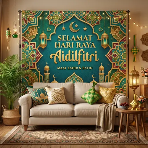 3D Hari Raya Aidilfitri Backdrop Design