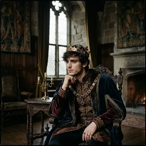 Melancholic Young Adult Prince in Royal Attire | Sorrowful Prince