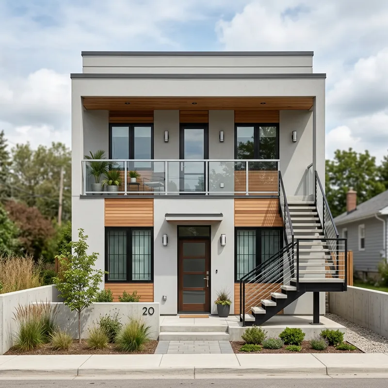 20ft Wide Modern House G+1 Elevation Design 20ft Wide Modern House G+1 Elevation Design