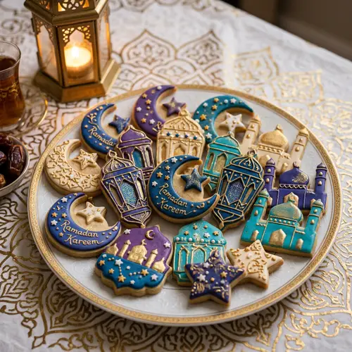 Exquisite Ramadan-themed Fondant Cookies | Festive Cookie Assortment