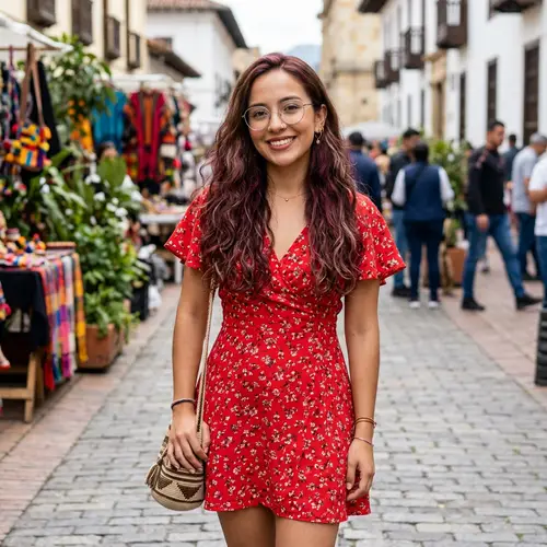 Chic Young Colombian-Spanish Girl with Unique Style