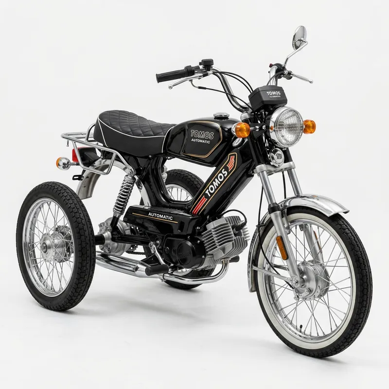 Automatik Three-Wheel Tomos Motor in Classic Black Design