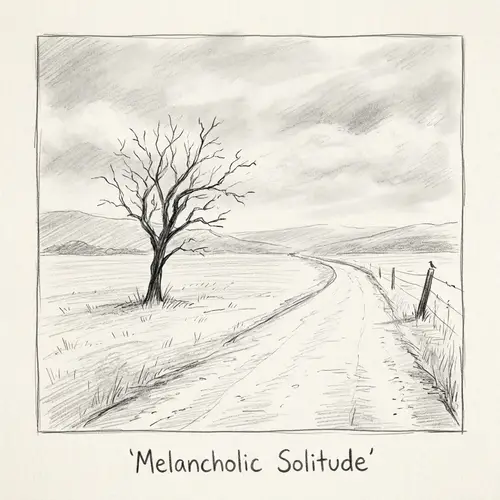 Melancholic Solitude Sketch - Artistic Drawing
