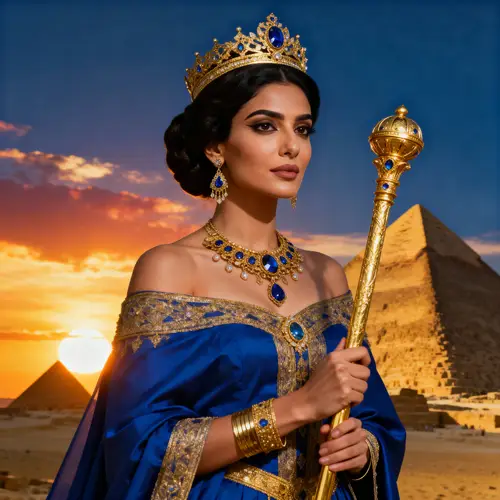 Regal Middle-Eastern Woman in Royal Attire