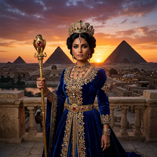 Regal Middle-Eastern Woman in Royal Attire