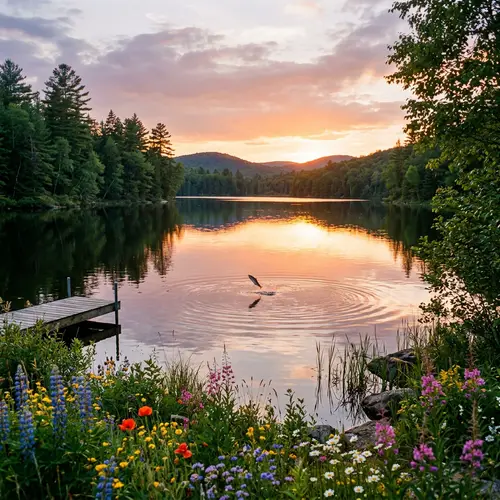 Tranquil Sunset Scene at Freshwater Lake