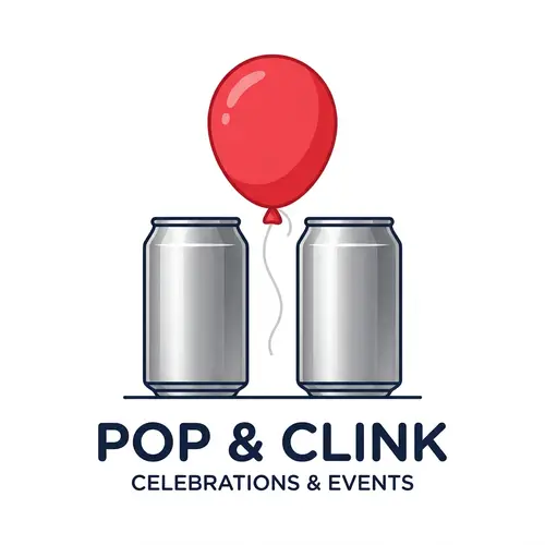 Metallic Cans and Festive Balloon Business Logo