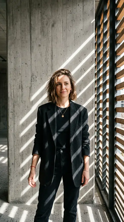 Stunning Portrait of a Woman by a Concrete Wall