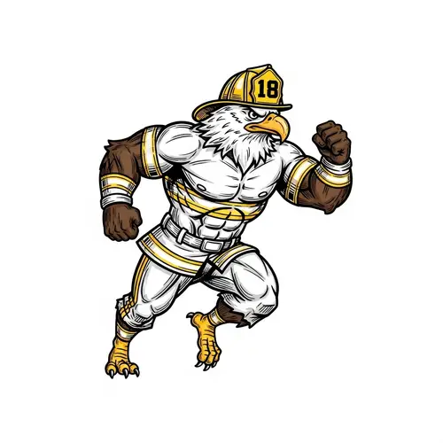 Muscular Eagle Firefighter Logo Design