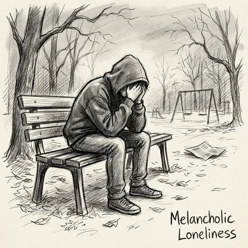 Melancholic Loneliness - Pencil Sketch Artwork