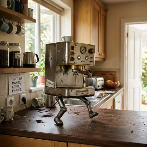 Tired Coffee Machine: A Fun Departure