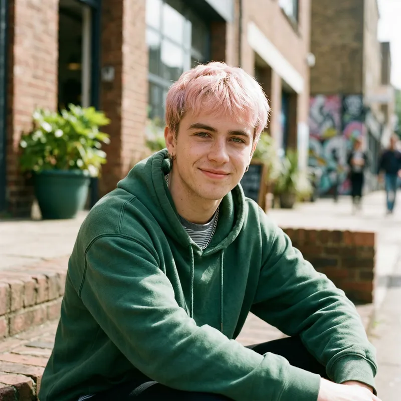 Stylish 19-Year-Old with Pink Hair