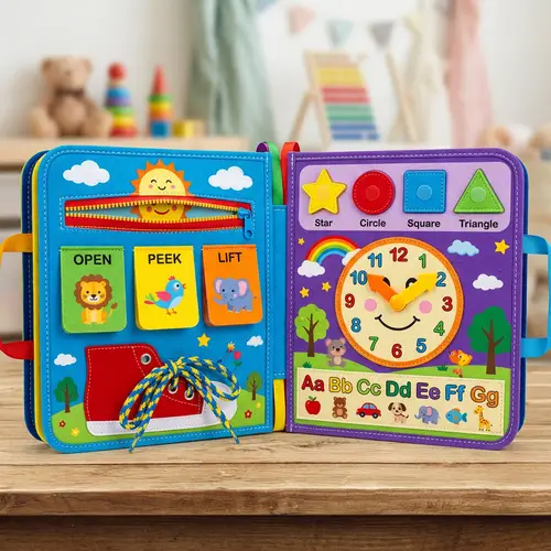 Versatile and Interactive Busy Book Template with Tactile and Cognitive Activities