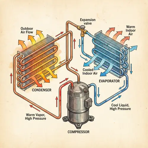 Air Conditioning Cooling System - Components and Flow