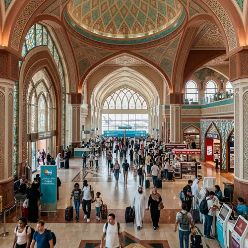 Islamic Architectural Elements at Vibrant Airport Terminal