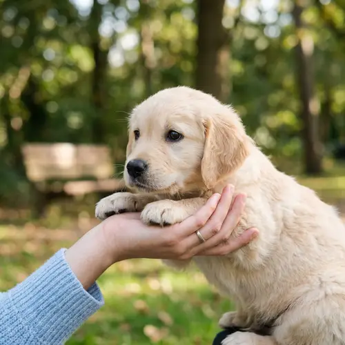 Adorable Puppy in Hand - Heartwarming Moments