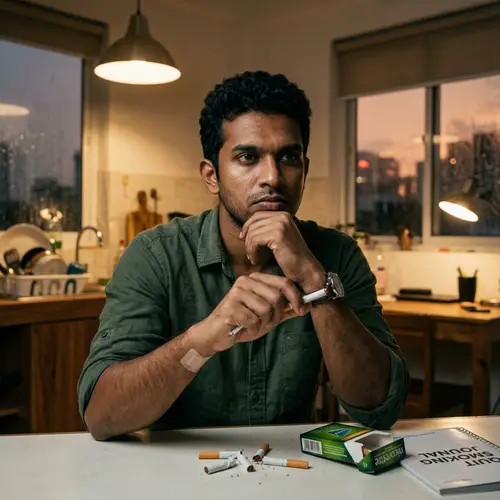 Determined South Asian Male Trying to Give Up Smoking