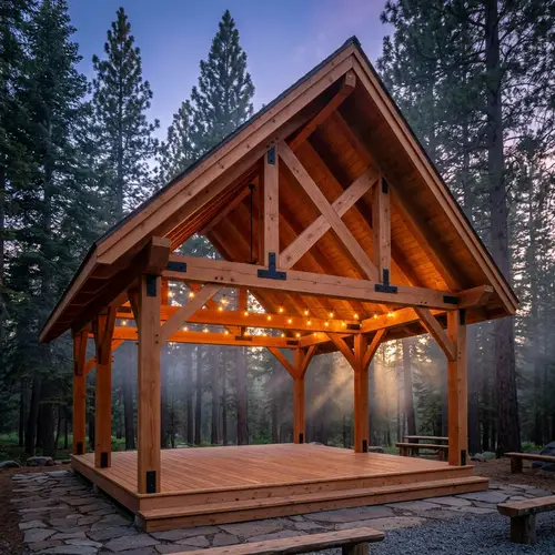 Rustic Douglas Fir Pavilion for Outdoor Events