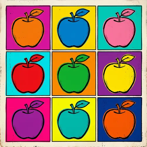 Pop Art Apple Illustration in Warhol Style