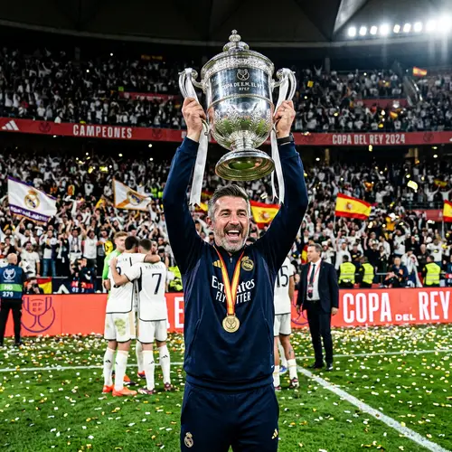 Soccer Coach with King's Cup Trophy | Cholo Simeone