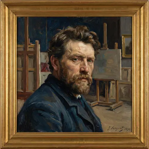 Handsome Man Portrait in Oil Painting