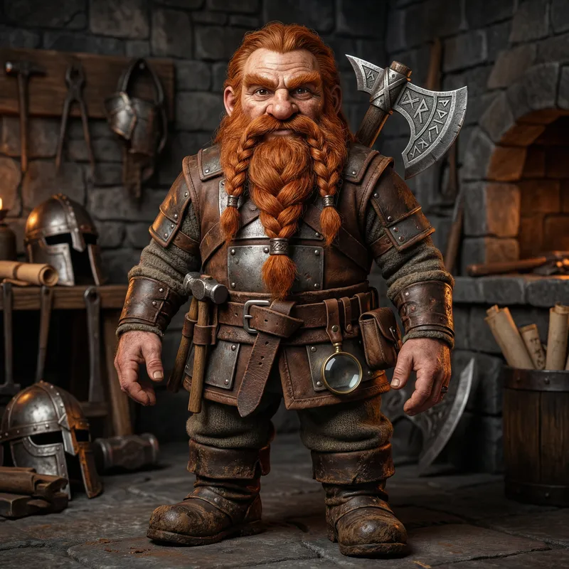 DND Male Dwarf | Fearless Warrior with Fiery Beard
