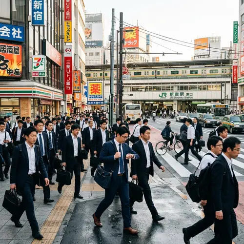 Tokyo Morning Rush: Salarymen in Action
