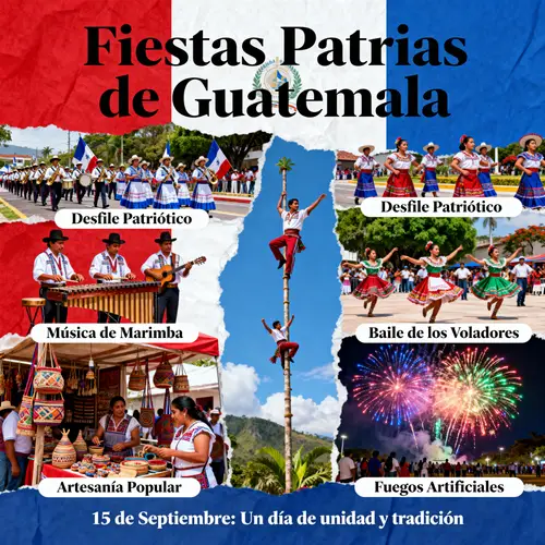 Patriotic Collage of Guatemala's September 15th Events