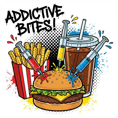 Addictive Fast-Food Art: Burger, Fries & Syringes