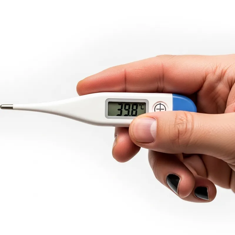 Hand Holding Thermometer - High Temperature Readings