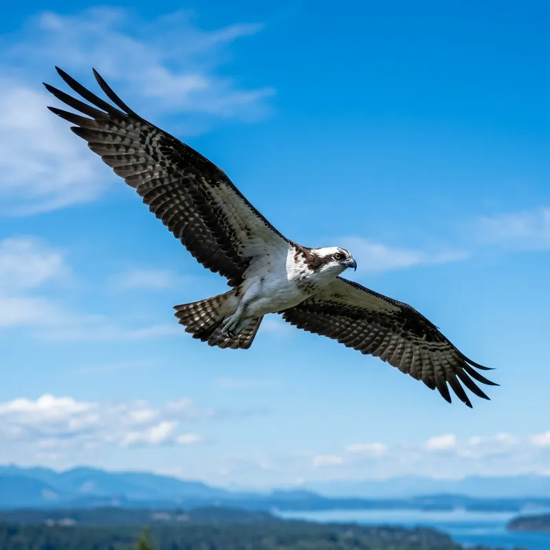 Graceful Bird Flying Free | Azure Sky Silhouette
