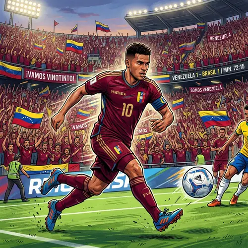 Futbolista venezolano en acción: juego emocionante